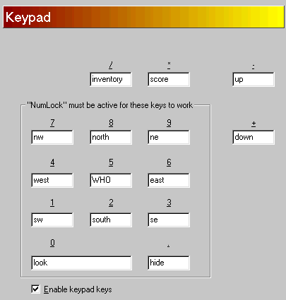 Example of configuring keypad - 8K