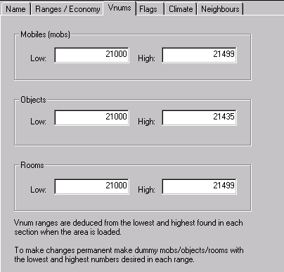 Vnum ranges - 6K